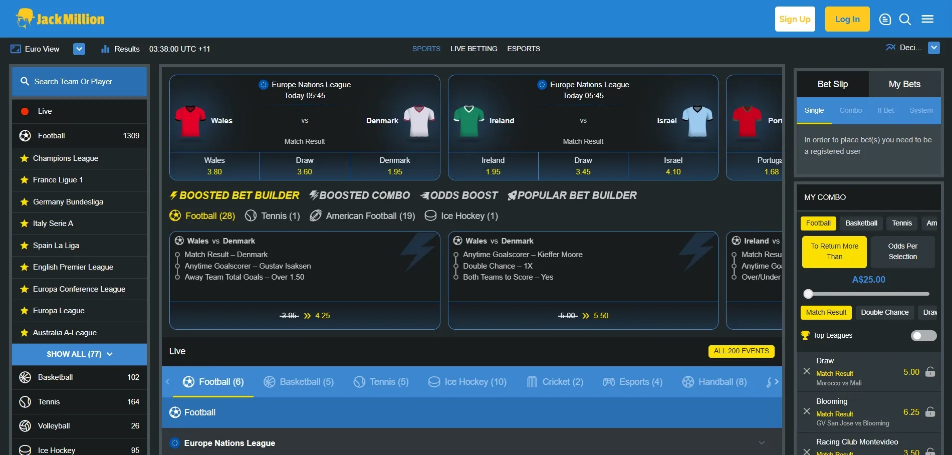 JackMillion casino betting